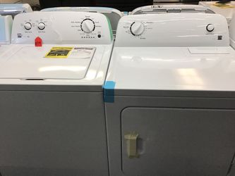 New scratch and dent kenmore washer and dryer set. 1 year warranty