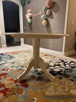 White round solid wood 42 inch dining table