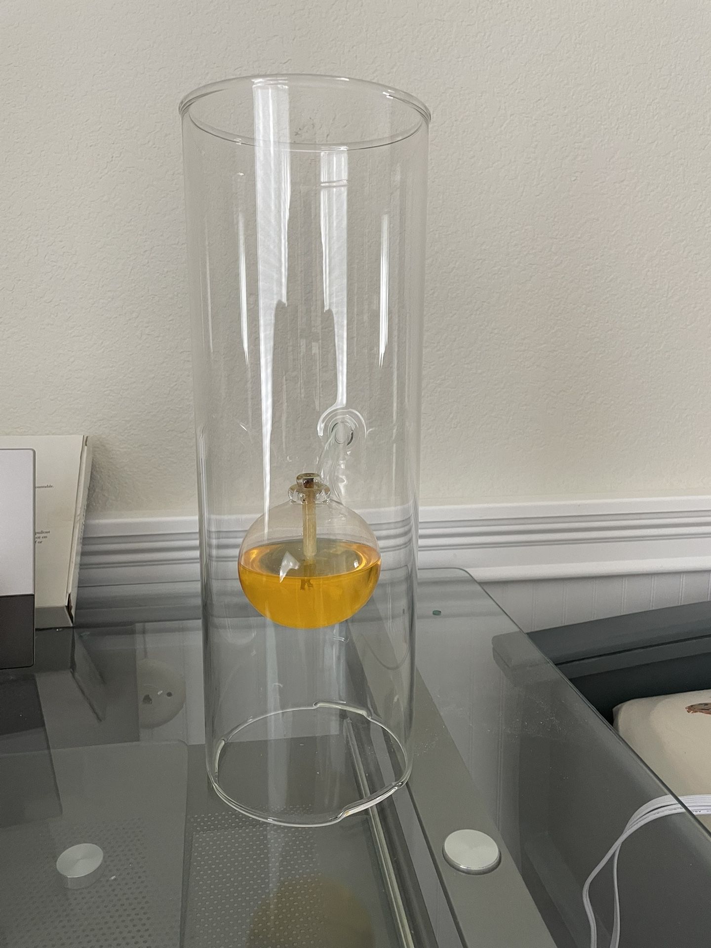 Woodard Oil Lamp – Wolfard Glass Blowing Company, 15 Inches Tall, Unique