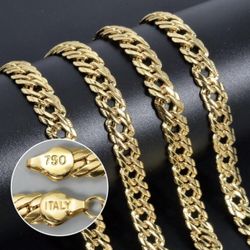 Luxury Italian 750 14k Gold  Copper Chain Necklace For Women