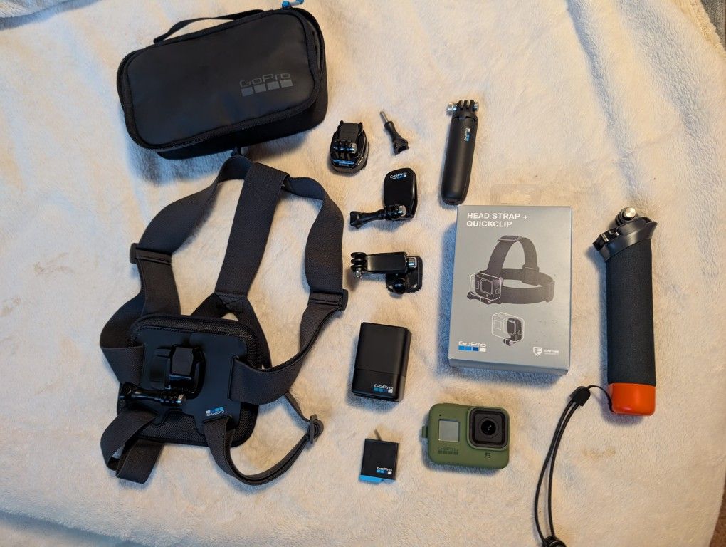 GoPro Hero 8 Black - With Two Batteries & Accessories - Camcorder, Camera HD Movies