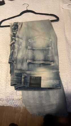 Stacked jeans , blue color, 36,36