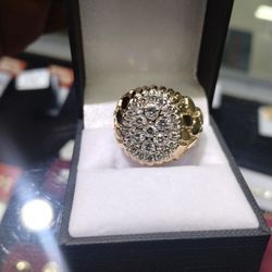 14k Diamond Nugget Ring 