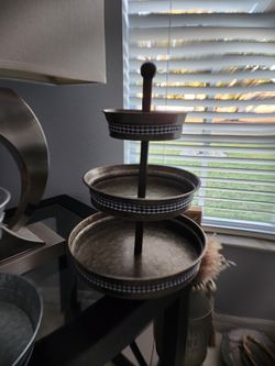 Farmhouse Metal Tired Tray Decor 