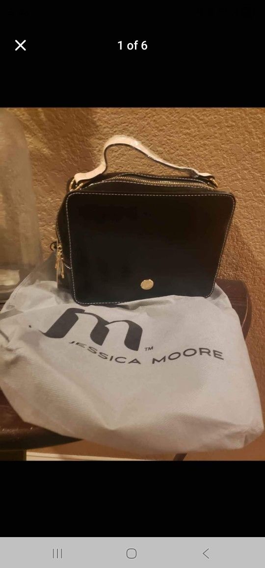 New Jessica Moore Textured Black Camera Bag with dustbag