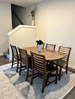 Wooden brown dining table