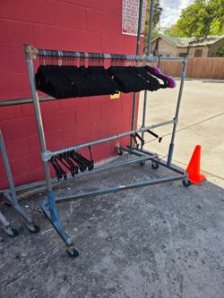 Big heavy duty z-racks to hang clothes, $100 each, the shorter one is $85