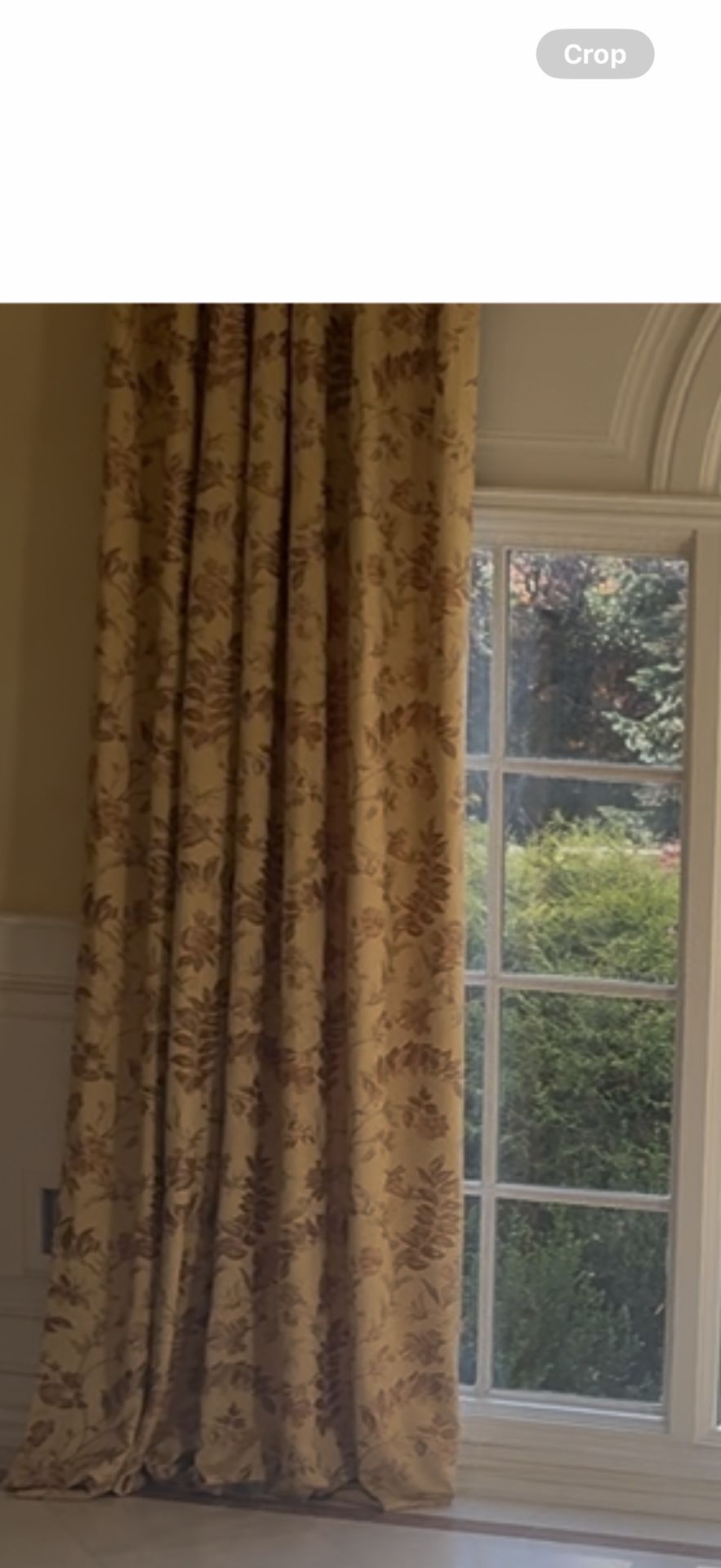 Custom Luxury Floral Drapery – 4 Panels – 9ft of Ceiling – Heavy