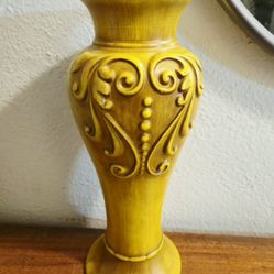 MCM Royal Haeger Large Vase Amber Yellow Glazed 15" GORGEOUS Mid-century (Read)