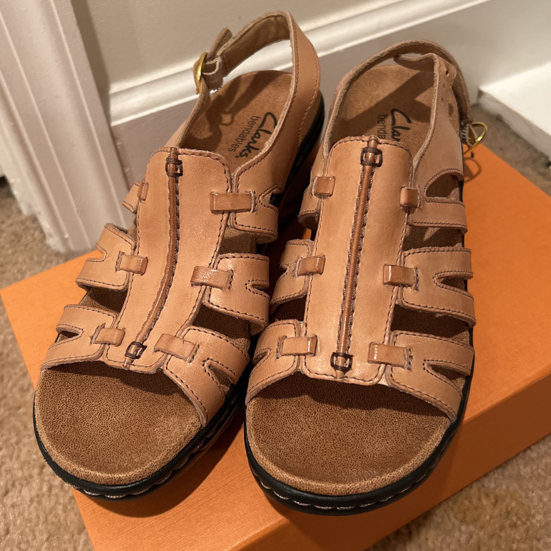 Cute! New! Leather Clark Sandals!!!
