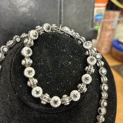 Sterling Silver Necklace And Bracelet 
