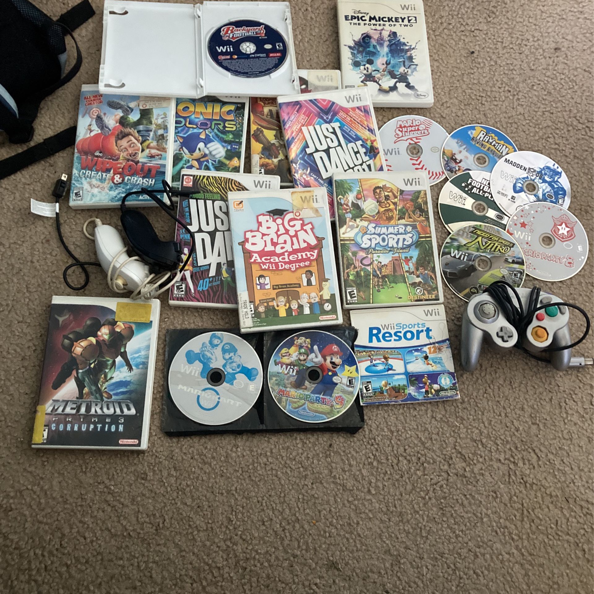 Wii and gamecube games