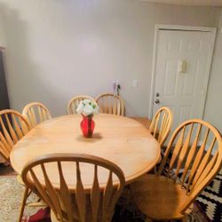 Modern Dining Table and 6 Yellow Chairs