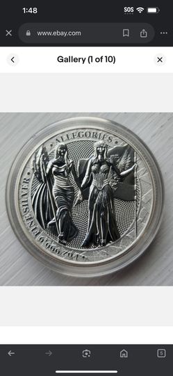 2019 Germania 1 oz .9999 silver BU Allegories Columbia in Mint capsule - Nice