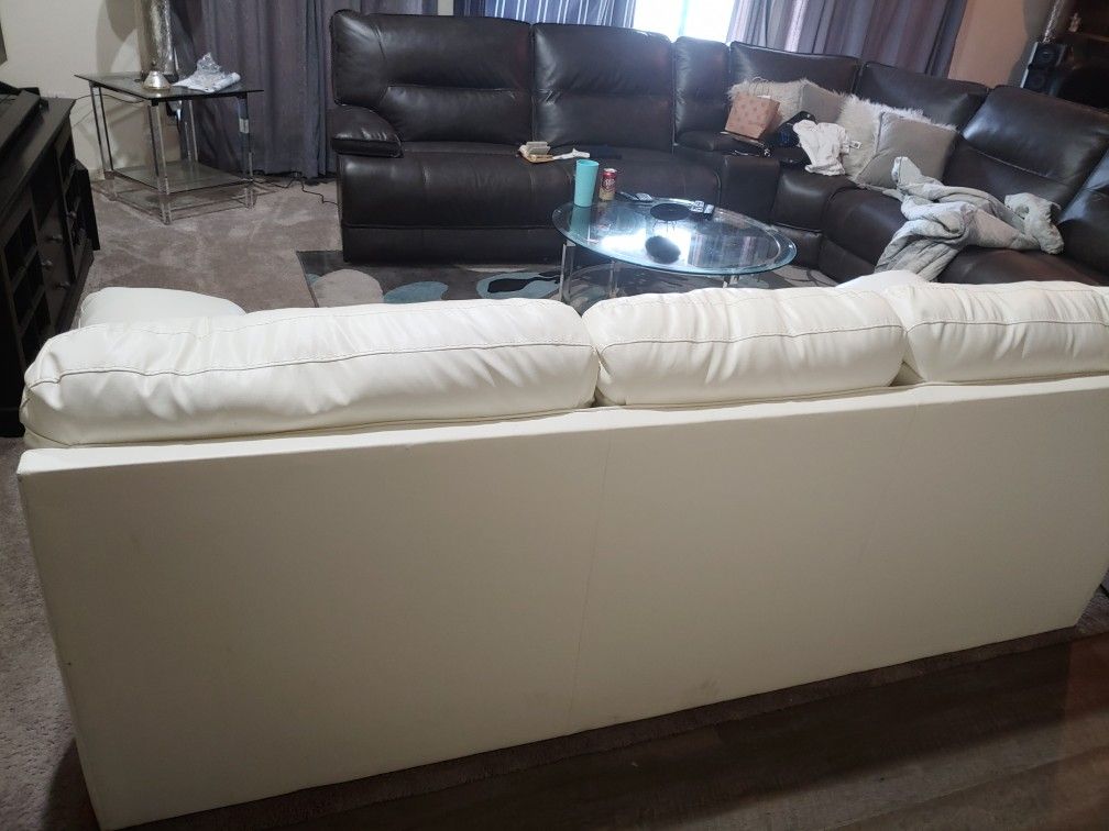 New White Leather Sofa Bed