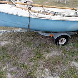 Small Sail Boat ! With Galvanized Trailer ! Trailer Worth $200 Alone ! If You Don't Want Boat I Will Junk It ! 