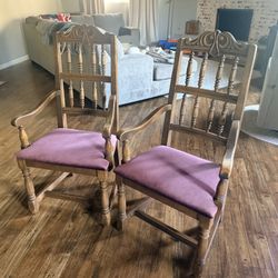 Set Of 2 Antique Dining Chairs 