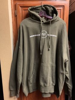 Men’s worship, pullover sweatshirt, sage, green in color, men’s three XL