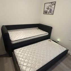 Twin Trundle Bed With Mattresses