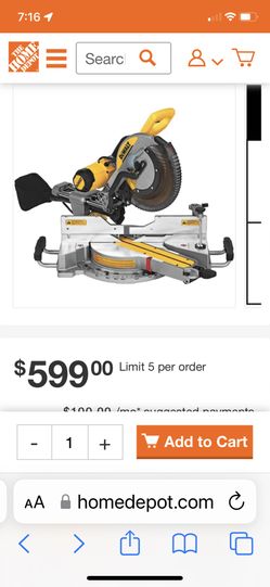 Dewalt  Miter Saw Slide 12”$180