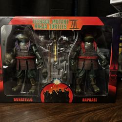 TMNT NECA Teenage Mutant Ninja Turtles 3 Donatello & Raphael Figures