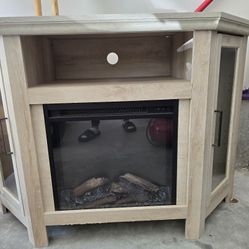 Corner TV Stand With Electric Fireplace