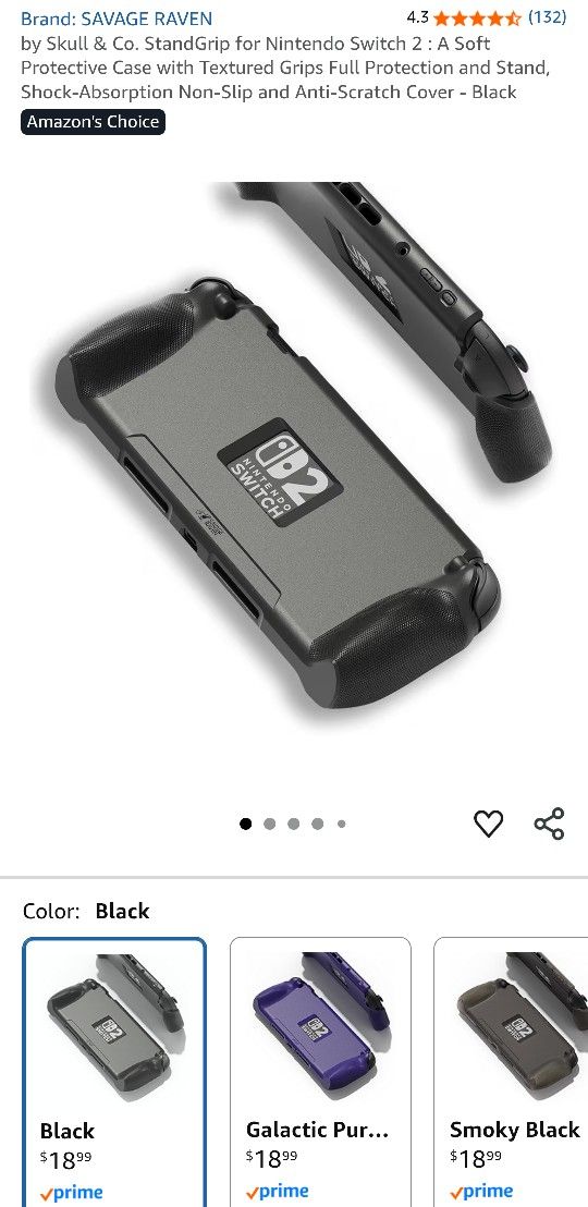 Nintendo Switch 2 StandGrip Case Black