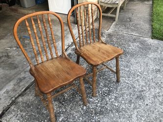 Two wooden chairs