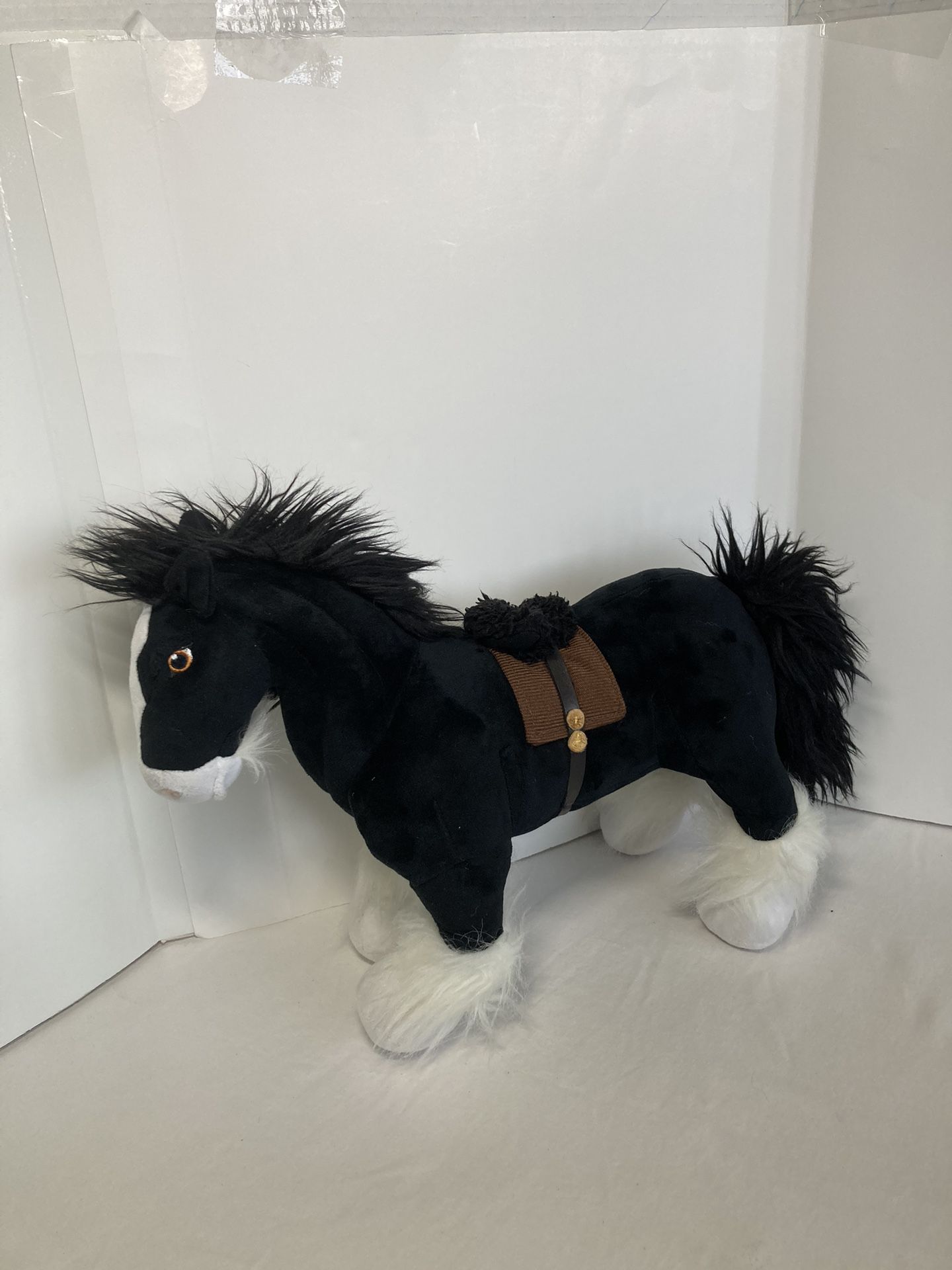 Disney Store Exclusive Brave Angus Black horse Plush Stuffed Animal 14” x 17