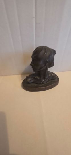 Bronze-Tone Metal Bust Sculpture