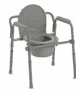 NIB Drive Medical 11148-1 Steel Folding Bedside Commode
