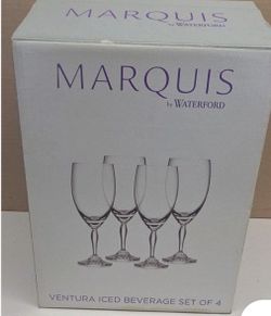 Waterford Marquis Iced Beverage Glasses Sparkle Set Of 4