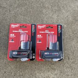 Milwaukee M-12 Red Lithium XC 6.0 Batteries 2PCS