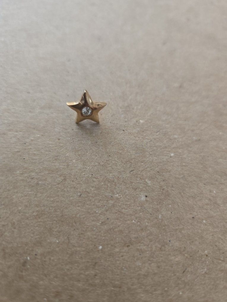 Star Starfish Gold Tone Pinback Pin Brooch Tie Tack Vintage Estate Cute