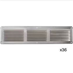 Master Flow 16 in. x 4 in. Aluminum Under Eave Soffit Vent in Mill (Carton of 36)