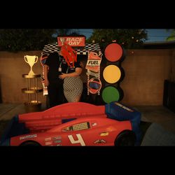 Race theme photo op props with glasses props