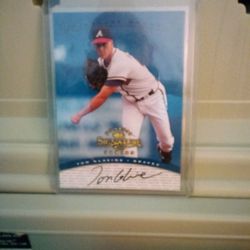 1997 DONRUSS SIGNATURE MILLENNIUM MARKS TOM GLAVINE BRAVES ON CARD AUTOGRAPH 

