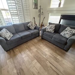 Sofa and Love Seat With Pillows Like New 