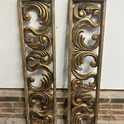 Gold Ornate Scroll Wall Panels – Set of 2