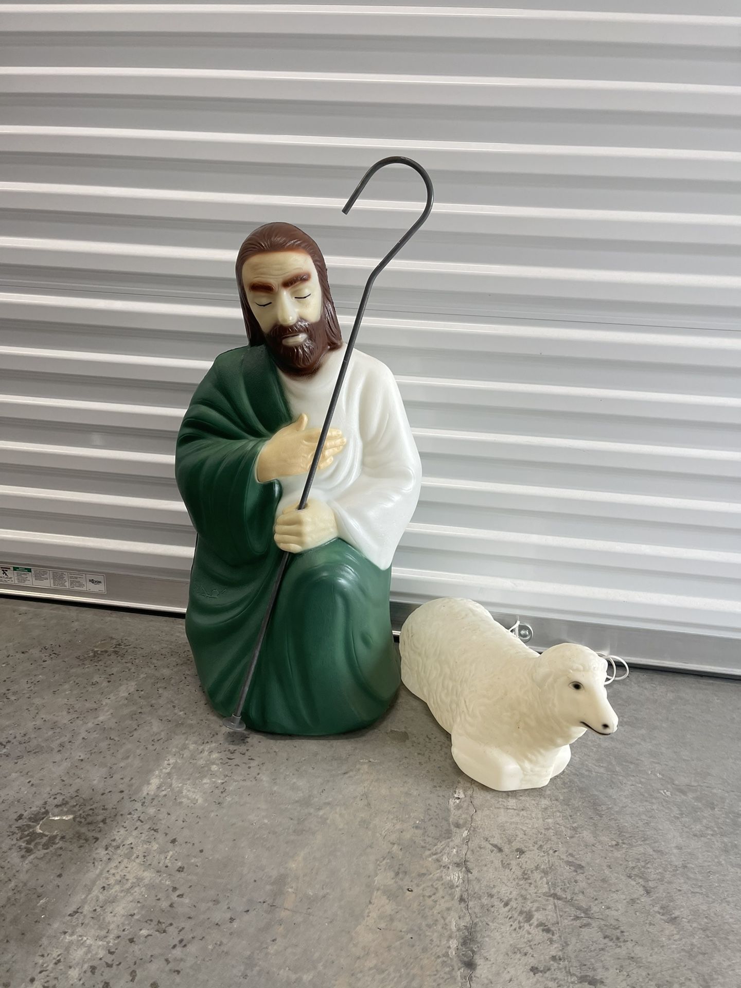 Vintage Empire Blow Mold Shepherd & Sheep 28" Nativity Christmas
