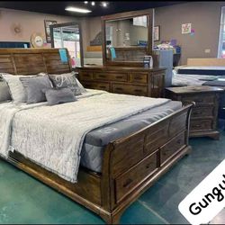 $49 Down finance or Cash $2599  Bedroom Set Queen or King Bed Dresser Nightstand Mirror Chest Options