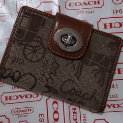 Coach Brown Lilac Bifold Wallet