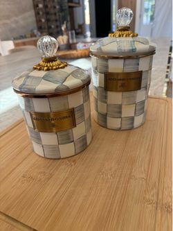MacKenzie-Childs Sterling Check Canister