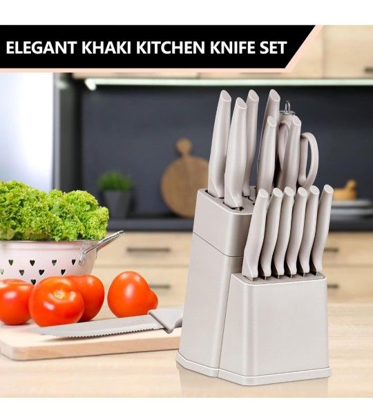 Knife Set with Block, 15 Pieces