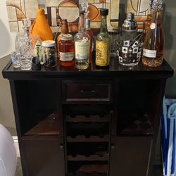 Wooden Bar Cabinet / Wine Storage Unit