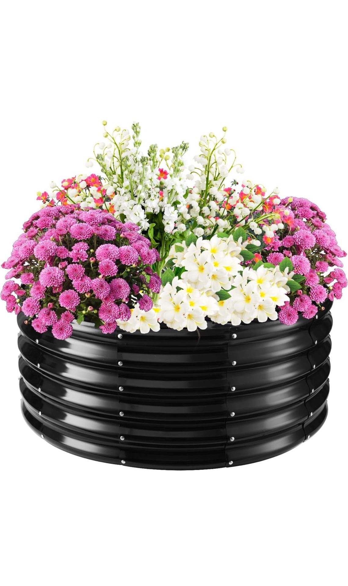 Metal Round Raised Garden Planter Bed Box for Outdoor Plant Size 40" Diameter, Height 18" New condition in box