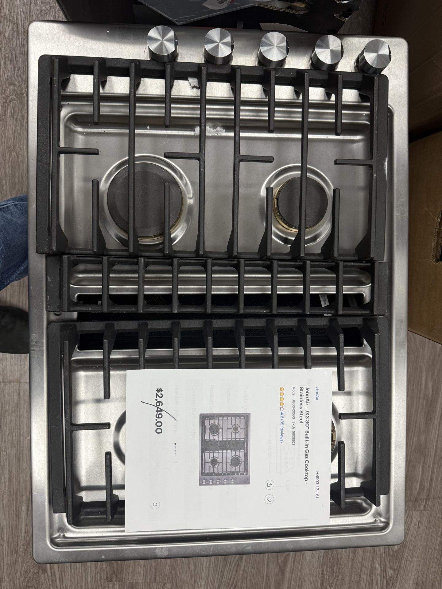 JennAir - JX3 30" Built-In Gas Cooktop - Stainless Steel Model: JGD3430GSSKU: