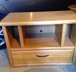 Wood TV Stand with Drawer and Open Shelf