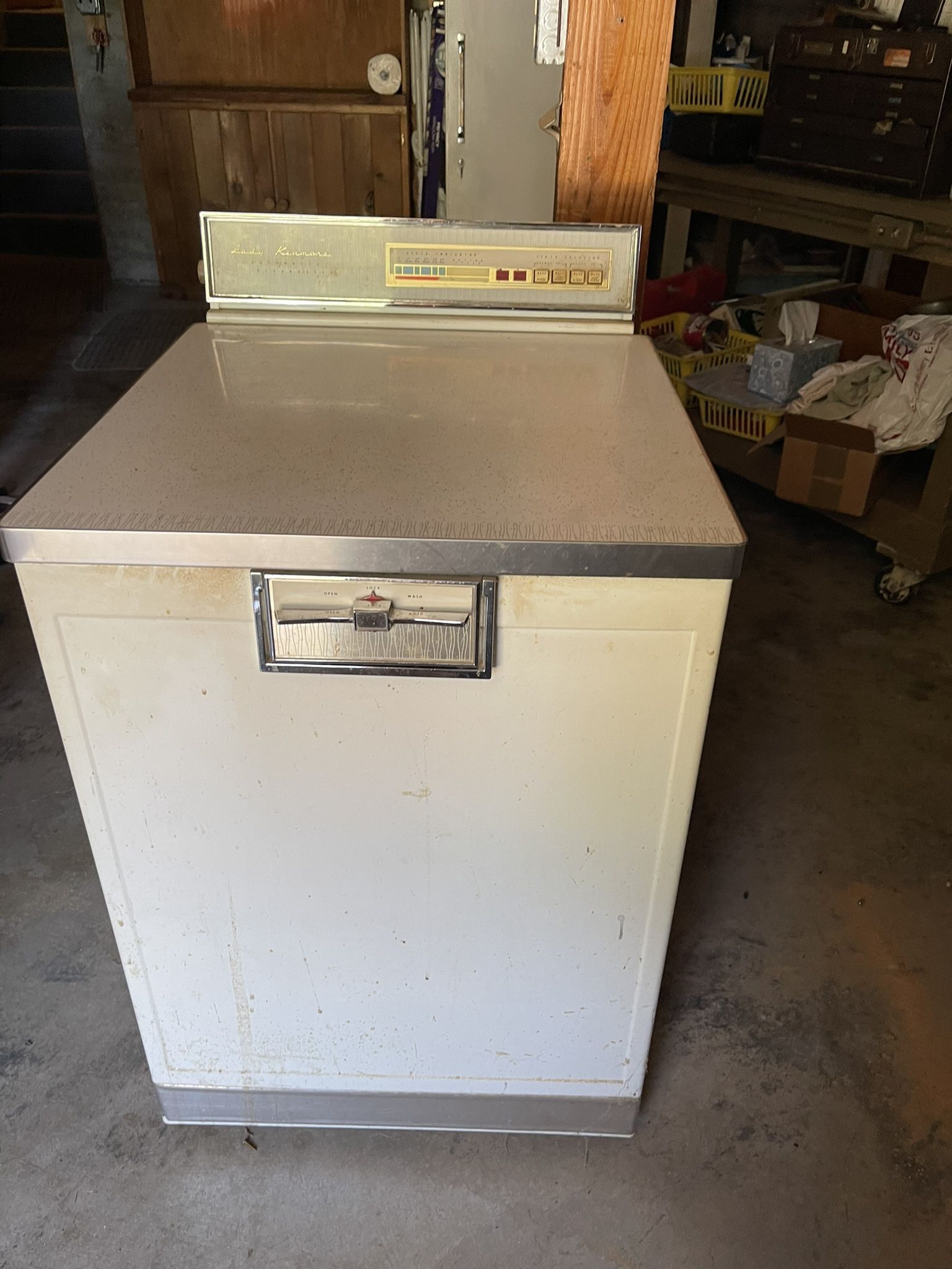 Vintage Lady Kenmore portable dishwasher