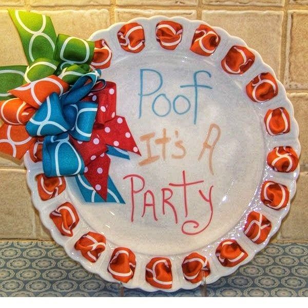 Southern Living at Home "Dress Me Up" Ribbon Plate (with Plate Stand)